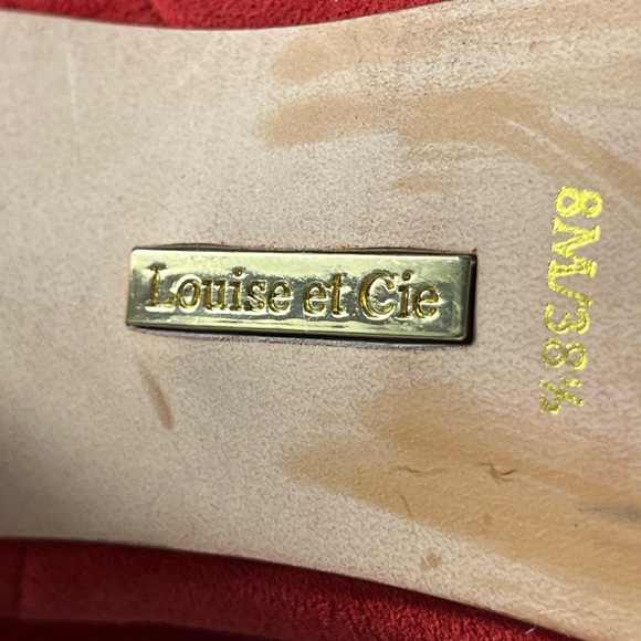Louise et Cie Red Suede Knee High Stiletto Heel Boots Size 8 Sexy Flirty Chic - Picture 9 of 9